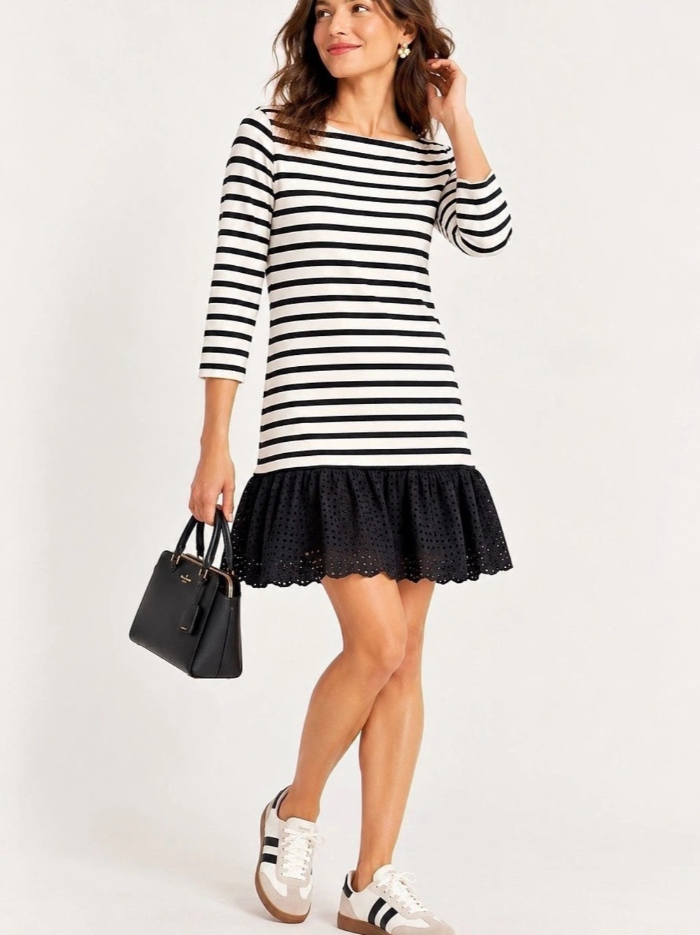 Broome Street Kate Pade Striped Mini Dress in Black & White Like New